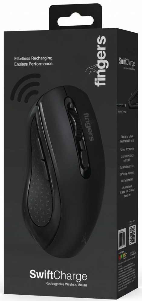 FINGERS SwiftCharge Wireless Rechargeable Mouse 2.4 GHz 1600 DPI - Image 1
