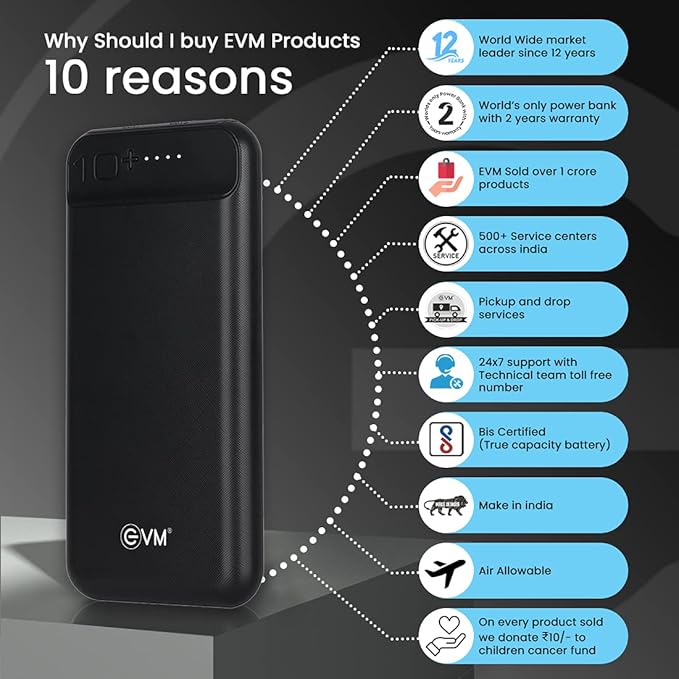 EVM Encharge Power Bank 10000mAh EVM P0109 Black EVM Encharge Power Bank 10000mAh EVM P0109 Black - Image 3