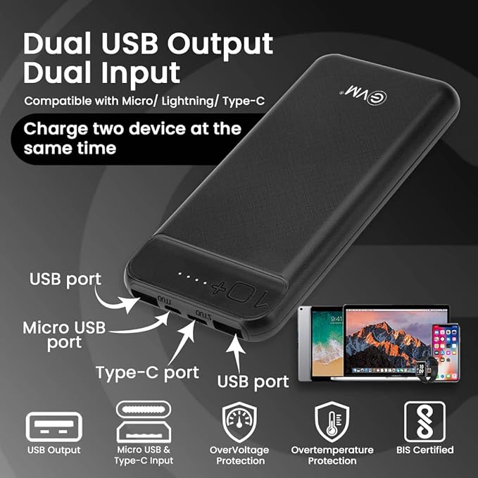EVM Encharge Power Bank 10000mAh EVM P0109 Black EVM Encharge Power Bank 10000mAh EVM P0109 Black - Image 5
