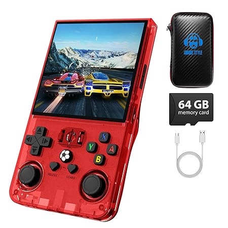 R36MAX 2025 New Upgrade Retro Handheld Game Console 64G, 18000+ Built-in Classic Games, Portable Hand Held Open Source Linux System 4.0-in 4k HD IPS Screen Video Player RED R36MAX 2025 New Upgrade Retro Handheld Game Console 64G, 18000+ Built-in Classic Games, Portable Hand Held Open Source Linux System 4.0-in 4k HD IPS Screen Video Player RED - Image 1