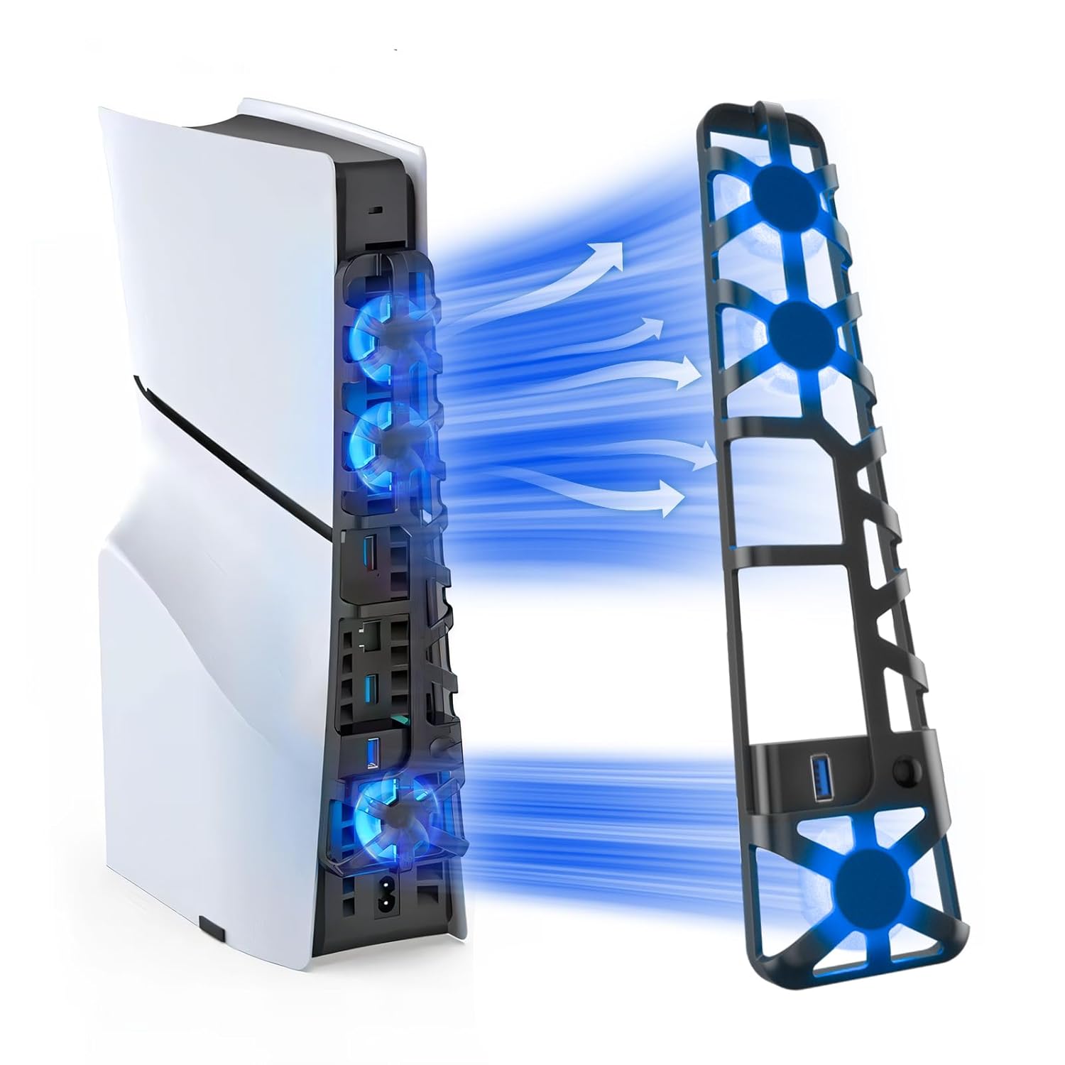 Dobe Ps5 Slim Cooling Fan Auto On/Off Led For Playstation 5 Slim Disc Digital Quiet Cooling Black - Image 1