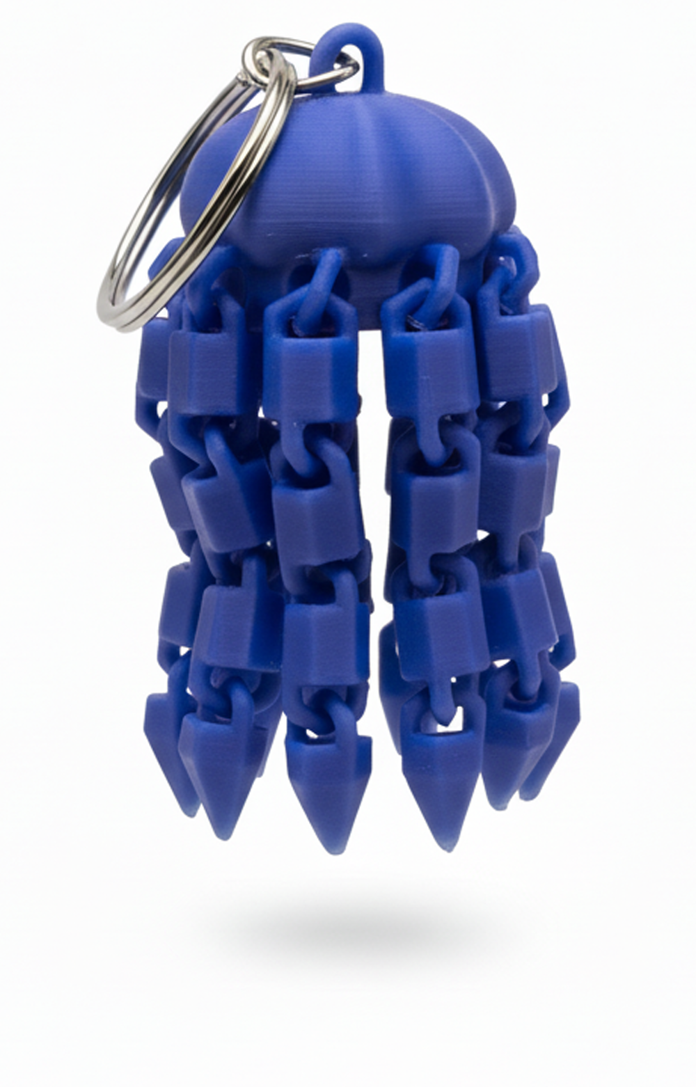 3D-Printed Flexi Jellyfish Keychain Blue 3D-Printed Flexi Jellyfish Keychain Blue - Image 1