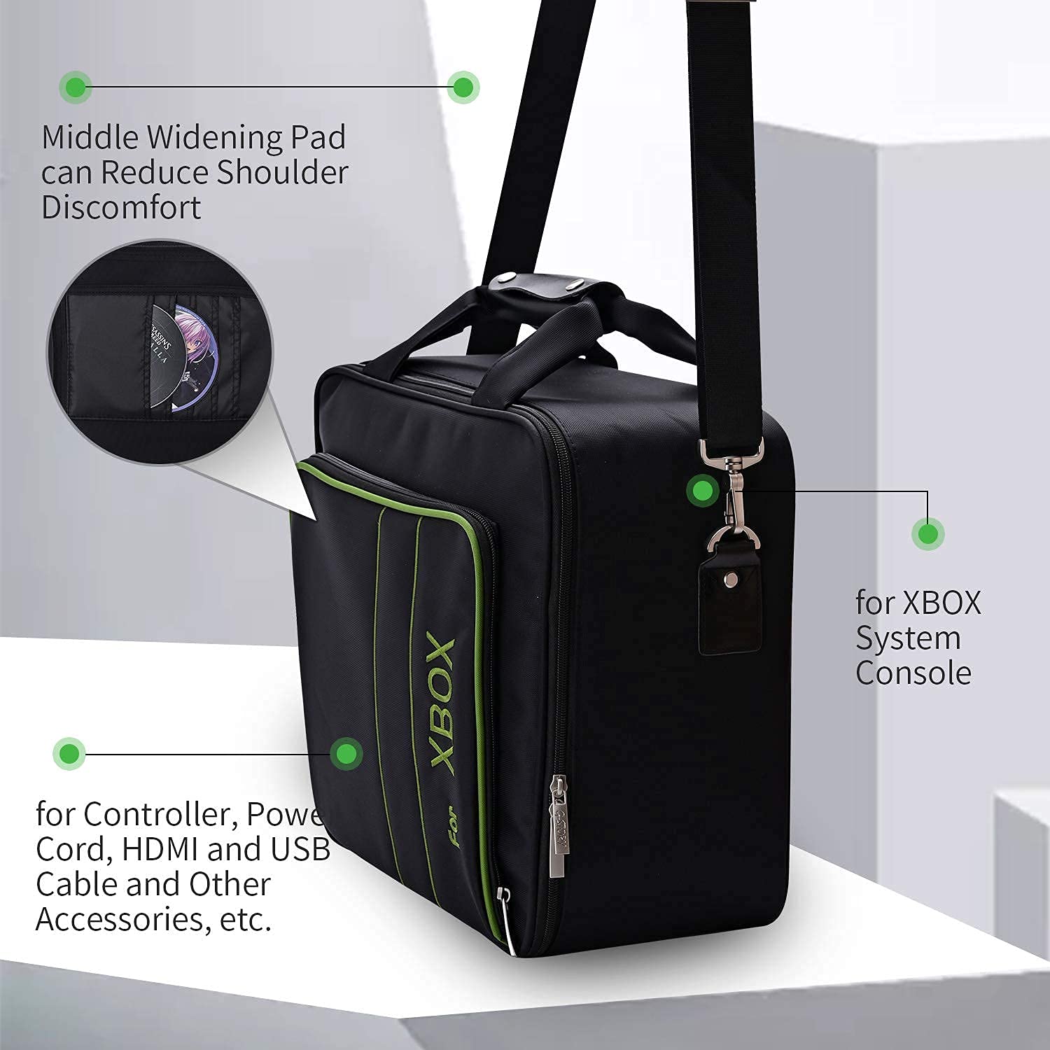 Storage Travel Bag Case for Xbox Series X Xbox Series S Console Carrying Case, Controllers Xbox Games and Gaming Accessories - Image 6