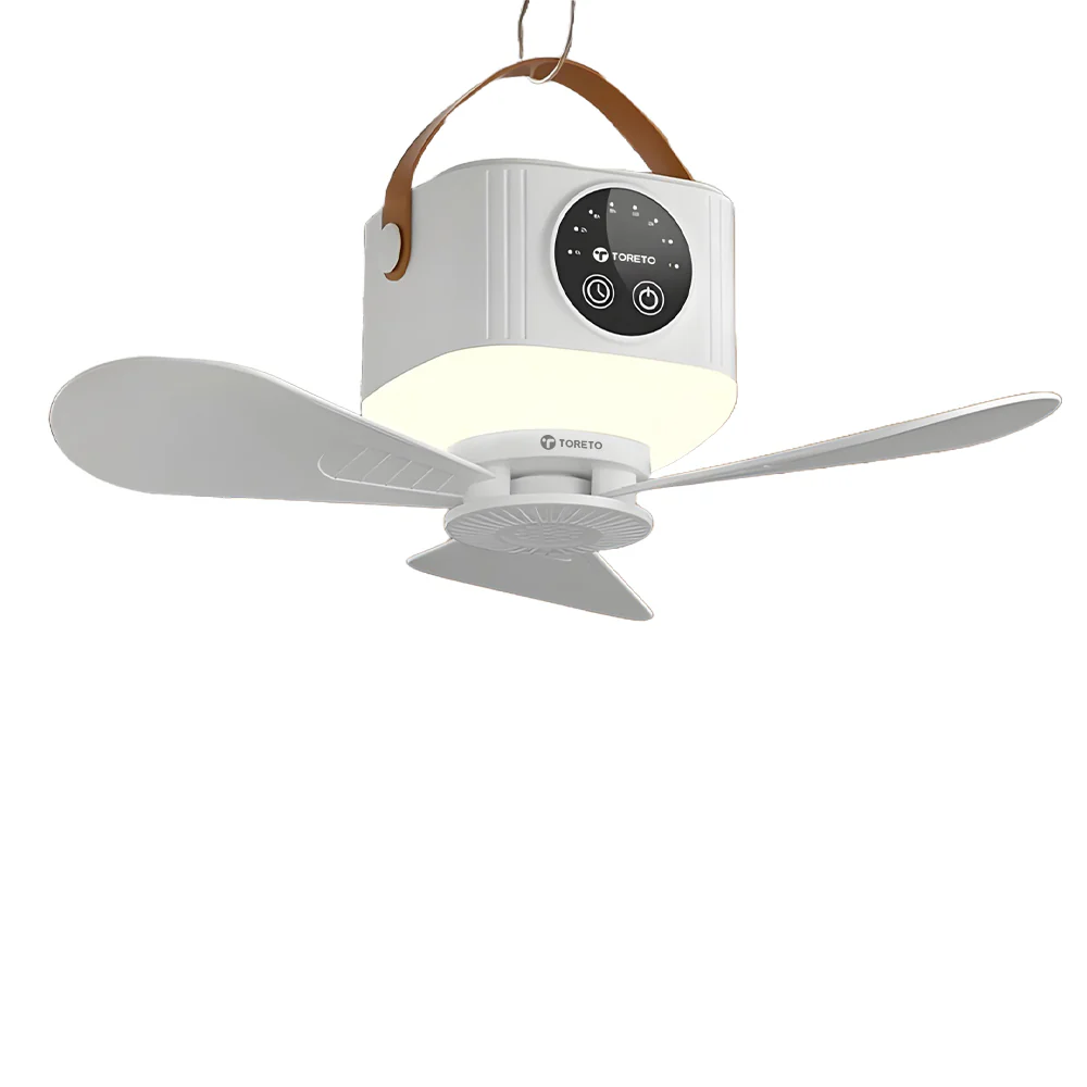 Toreto Steady Air Portable Ceiling Fan with Detachable Tripod Stand, 180° Automatic Oscillation, Built-in Night Light, TypeC Charging Remote Off White - Image 10