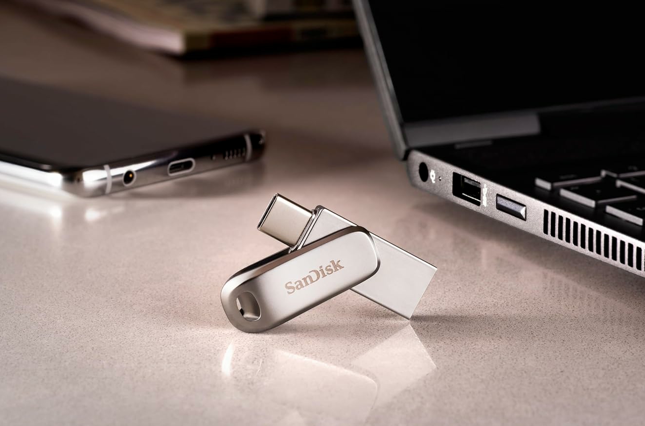 SanDisk 128GB Luxe Dual Drive USB Type A and Type C 400 MBps PenDrive Silver - Image 6