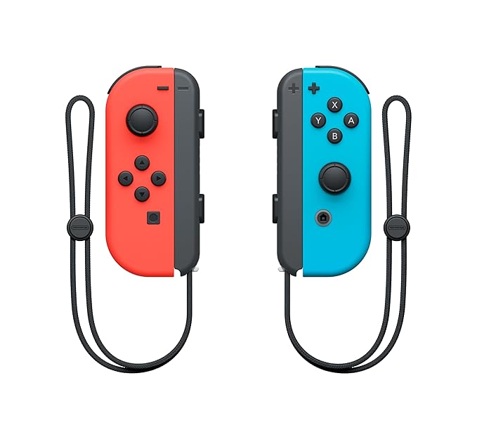 Nintendo Switch Compatible Joycon Neon Red And Neon Blue - Image 1