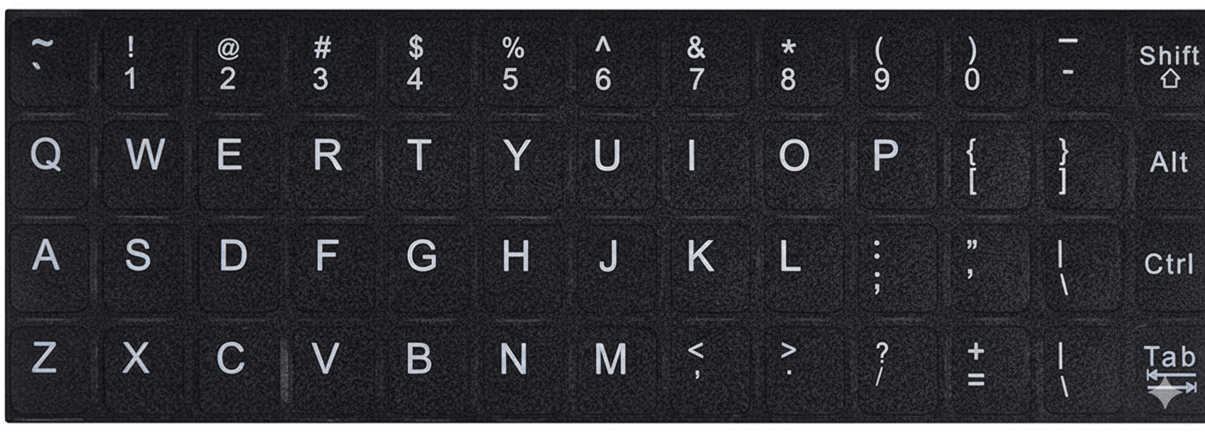 Universal English Keyboard Stickers set Black White Lettering Laptop - Image 1