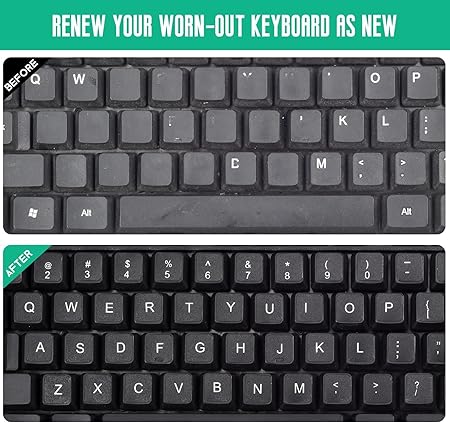 Universal English Keyboard Stickers set Black White Lettering Laptop - Image 8