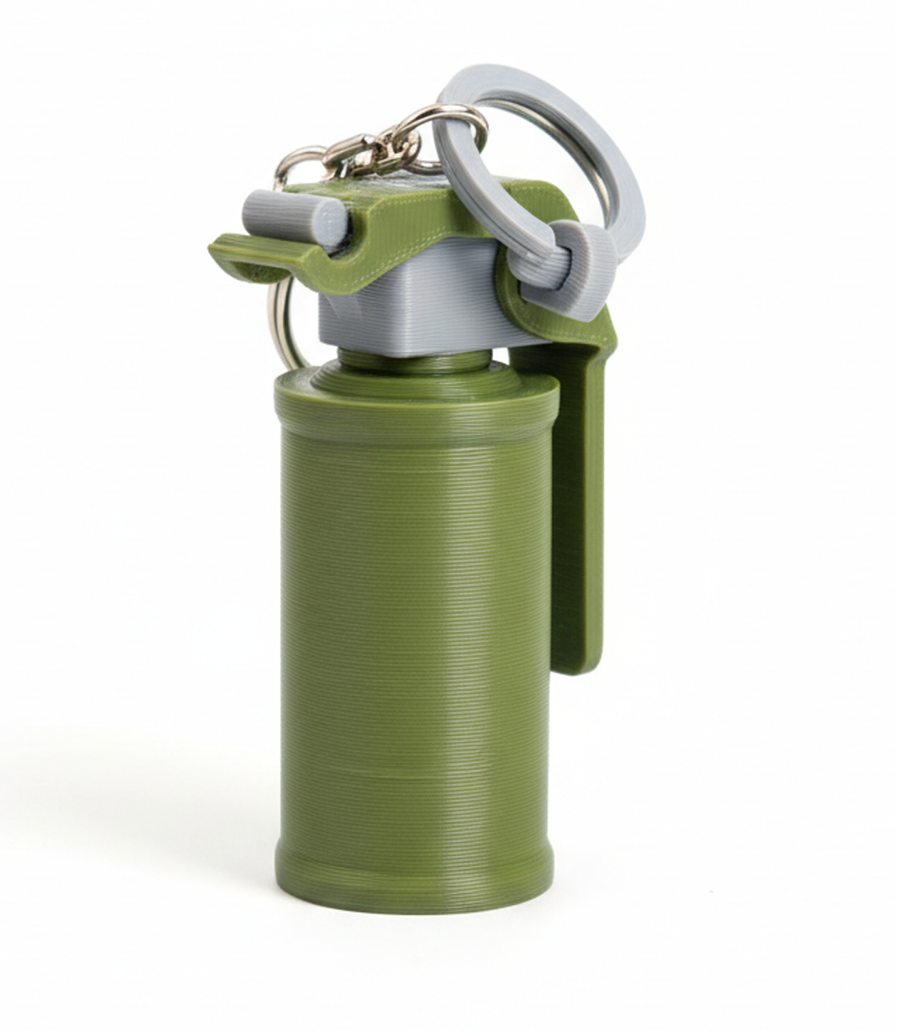 3D Printed M18 Tactical Smoke Grenade Keychain - Image 1
