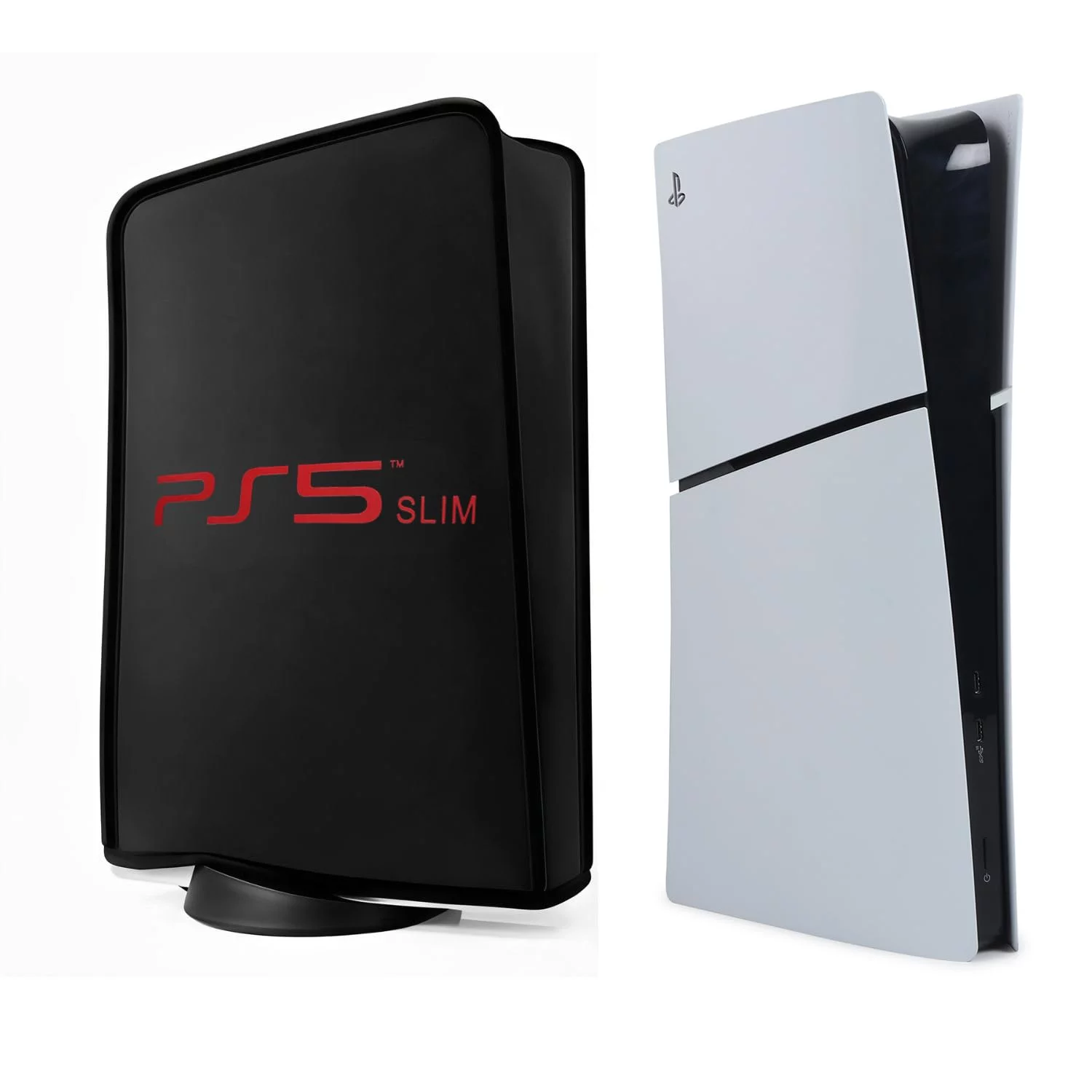 PS5 Console Vertical Dustproof cover, Anti Scratch, Waterproof Compatible for Sony PS5, Fits Digital and Disc Editions ( Black ) - Image 1