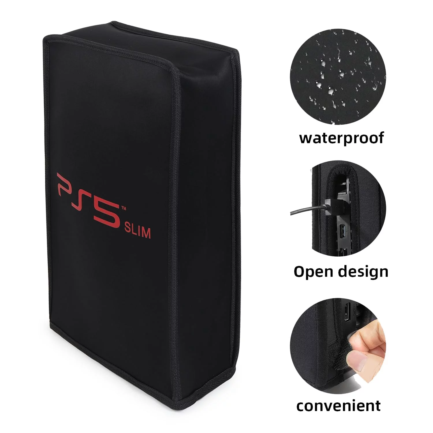 PS5 Console Vertical Dustproof cover, Anti Scratch, Waterproof Compatible for Sony PS5, Fits Digital and Disc Editions ( Black ) - Image 9