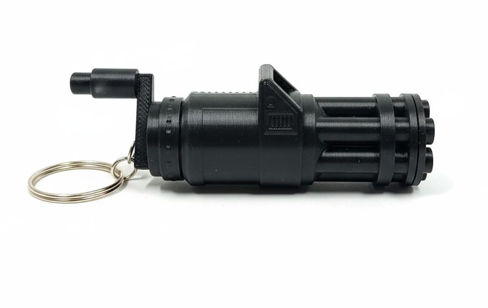 3D Printed Minigun Barrel With Handel Keychains - Image 1