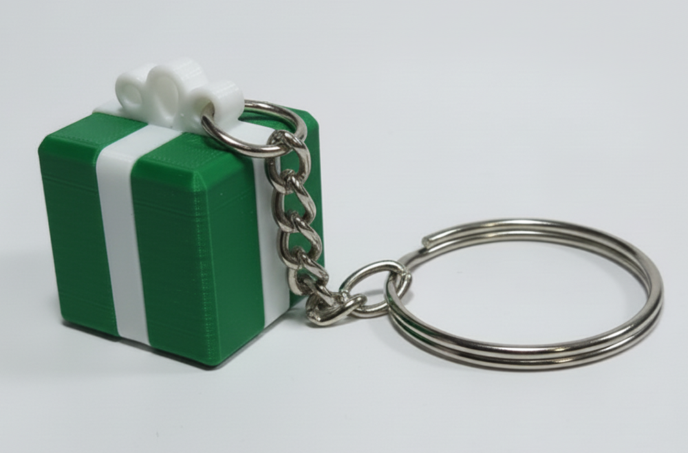 3D Printed Novelty Keychain Green - Image 1