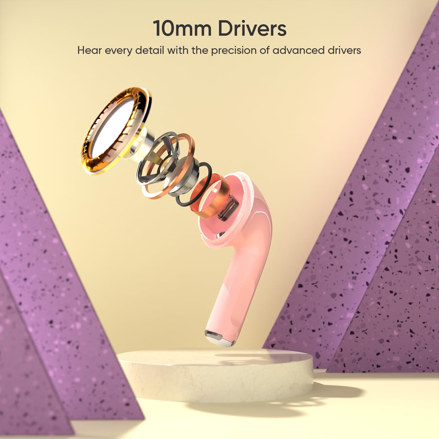 iGear Superbuds in-Ear TWS Earbuds with Bluetooth V5.4, Voice Assistance, 20H Playtime, Touch Control, Sweatproof, Clear Calls, Low Latency, Pink - Image 3