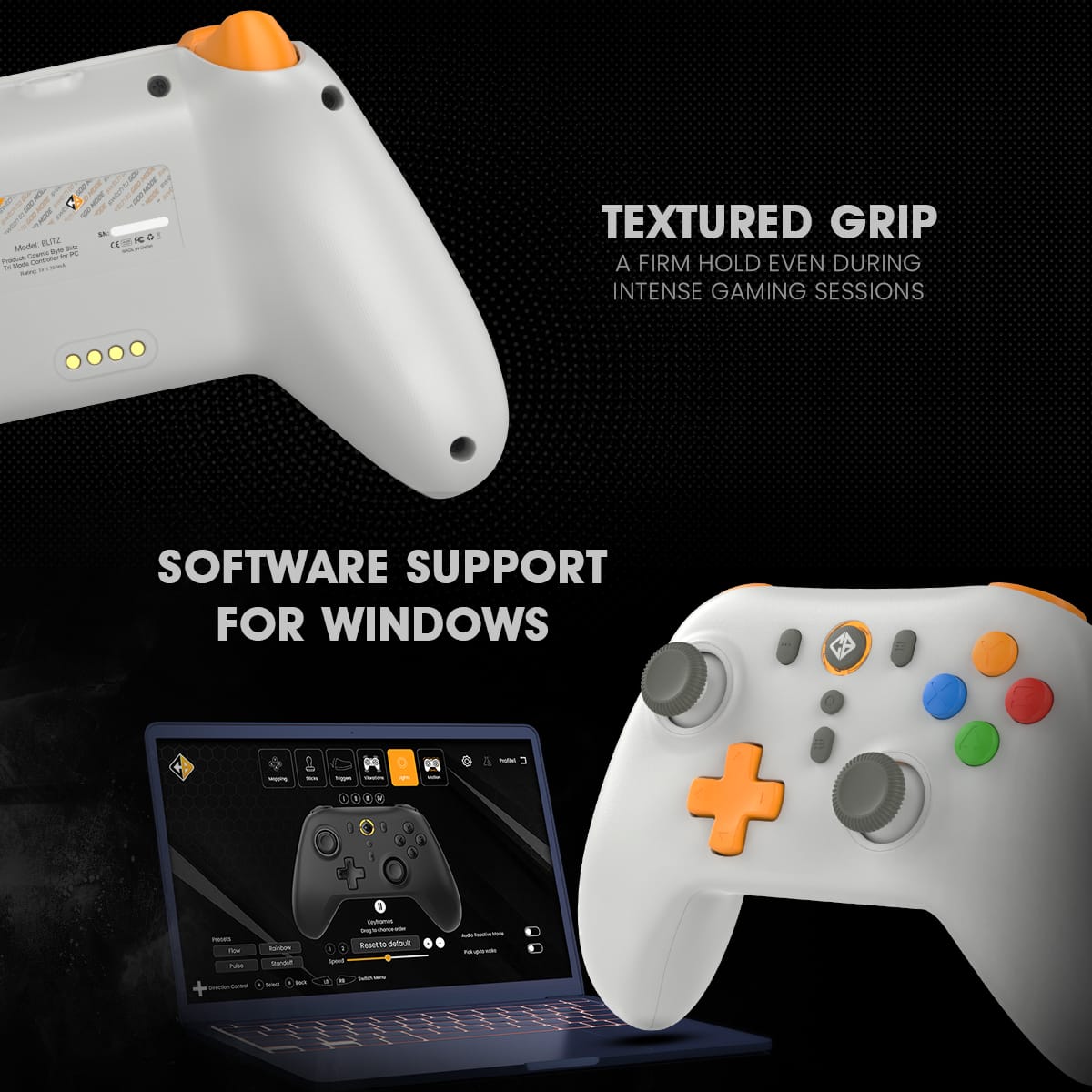Cosmic Byte Blitz Tri-Mode Controller for PC, TMR Joystick, HE Triggers, 1000Hz Polling, Software & Charging Dock Support, Upgraded Model Retro - Image 7