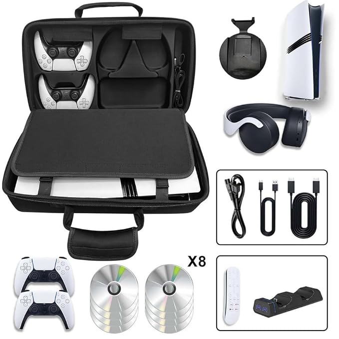 PS5 PRO Travel Hard Carrying Case For Disc & Digital Edition Black - Image 7
