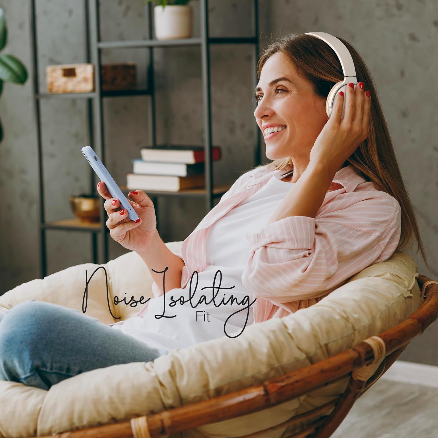 FINGERS Rock-n-Roll H6 On-Ear Bluetooth Headphones with Mic 12 Hours Playtime, 40mm Neodymium Drivers, Leatherette Headband, Bluetooth® v5.4 FM Radio MicroSD AUX- Beige - Image 6