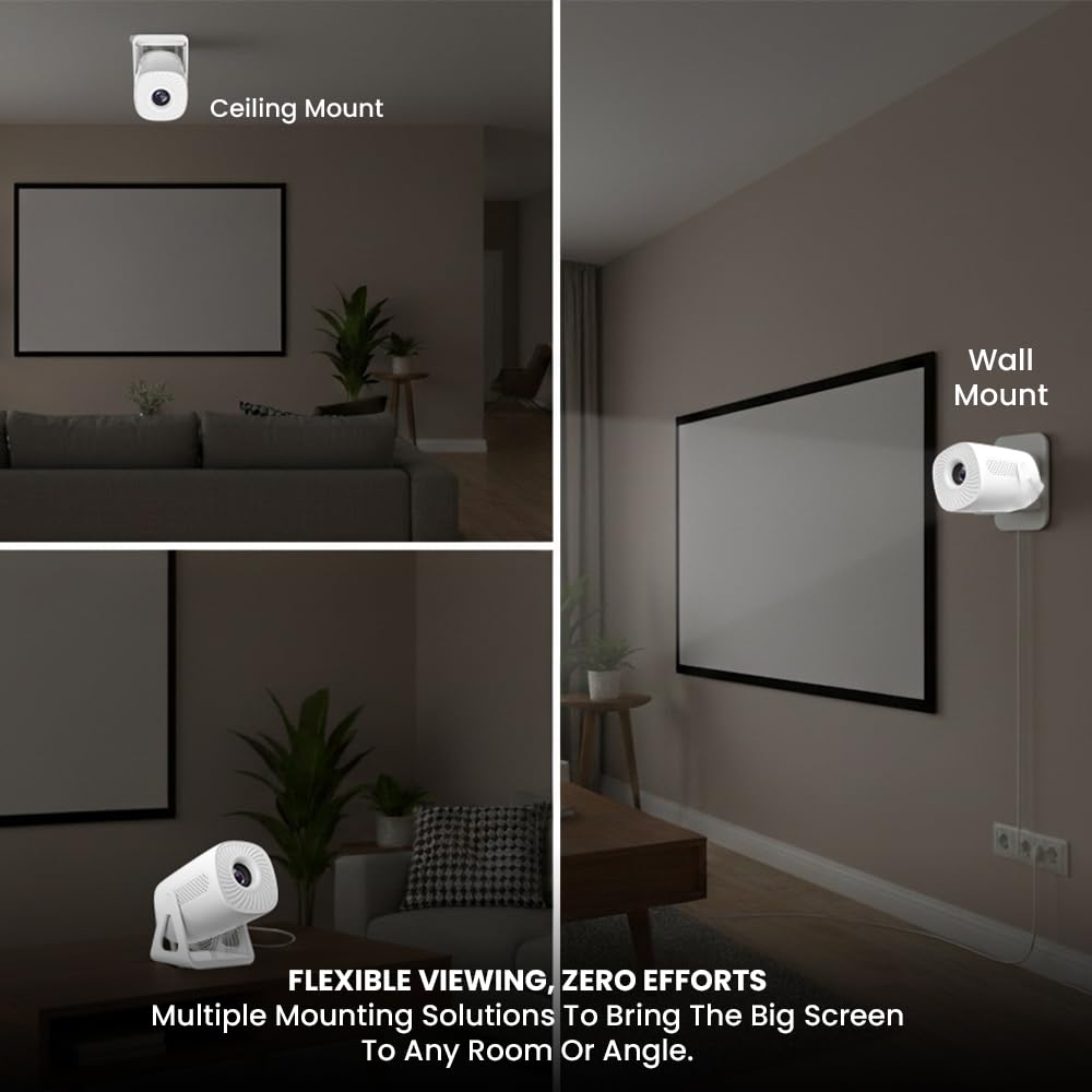 Toreto Prismo Full HD 1080P Smart Projector with WiFi Miracast (Android 12), 150 ANSI Lumens. - Image 8