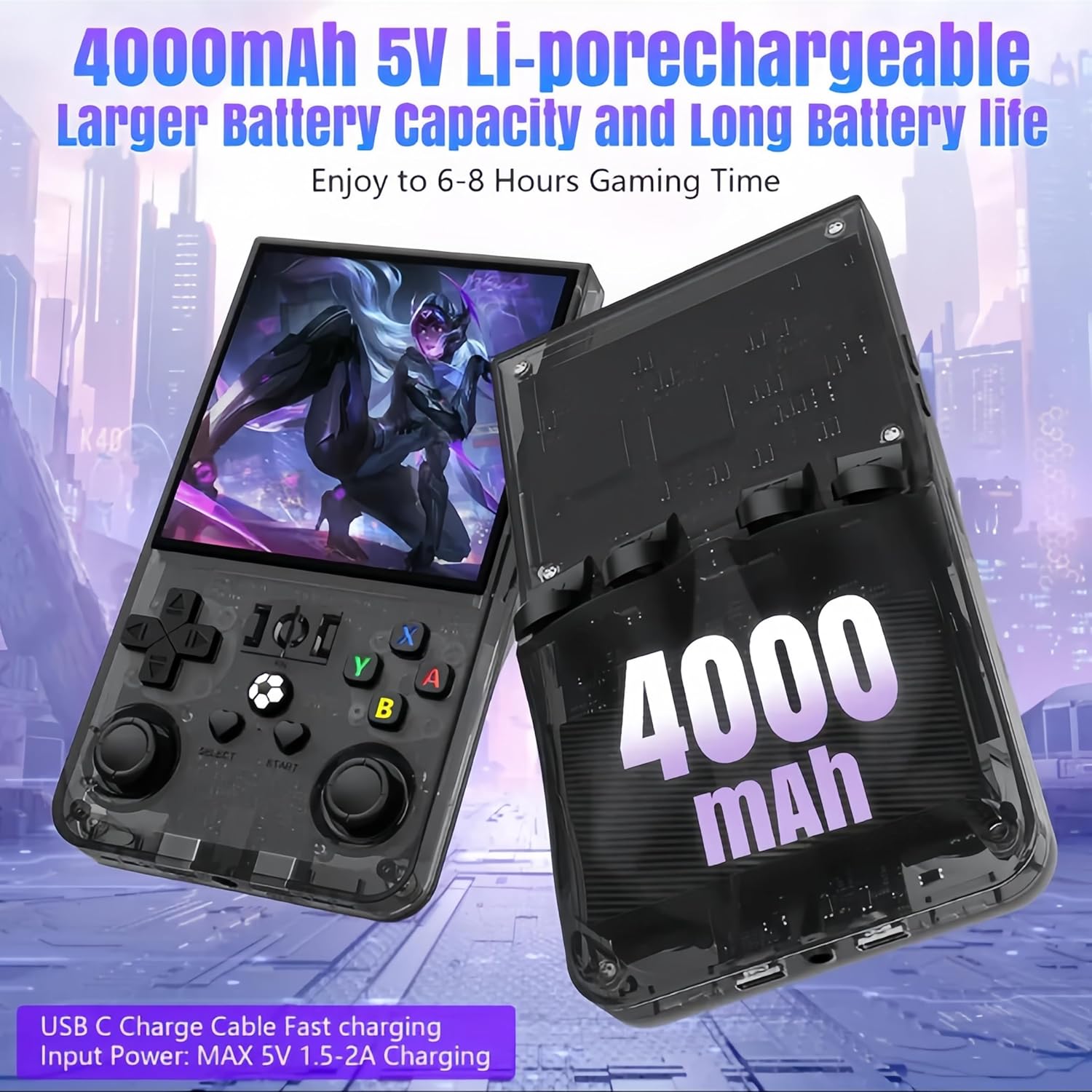 R36MAX 64gb Retro Handheld Game Console Black - Image 3