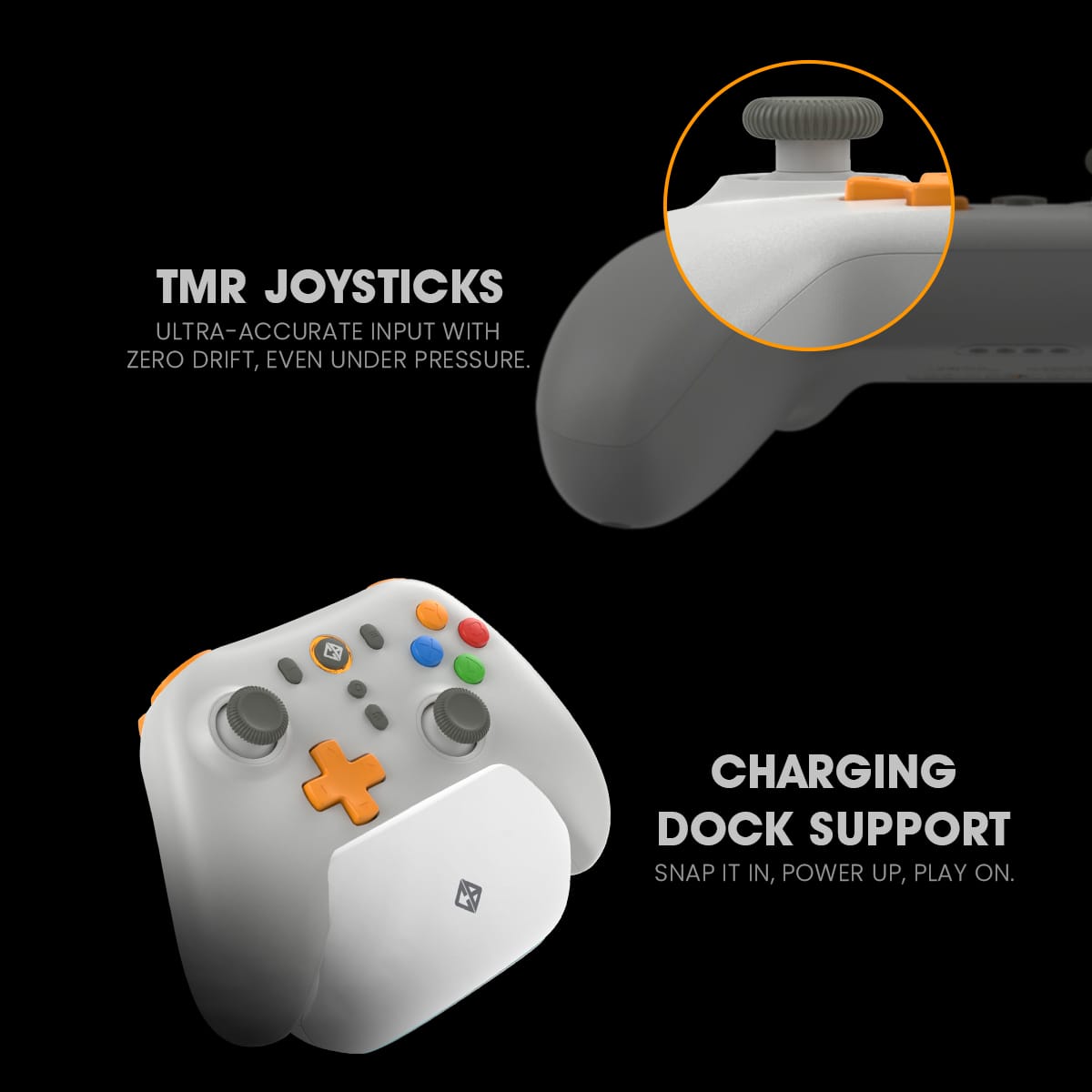 Cosmic Byte Blitz Tri-Mode Controller for PC, TMR Joystick, HE Triggers, 1000Hz Polling, Software & Charging Dock Support, Upgraded Model Retro - Image 2