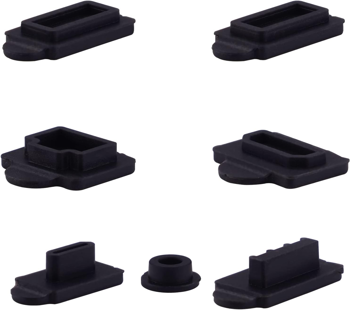 Dust Plug Cover 7 pcs Set Black for PS5 Fat Console, USB HDMI Silicone Dust Plugs Compatible with PS5, Type A/C LAN Port Dust proof Plug for PS5, Dust proof Plug Accessories for PS5 Console - Image 3