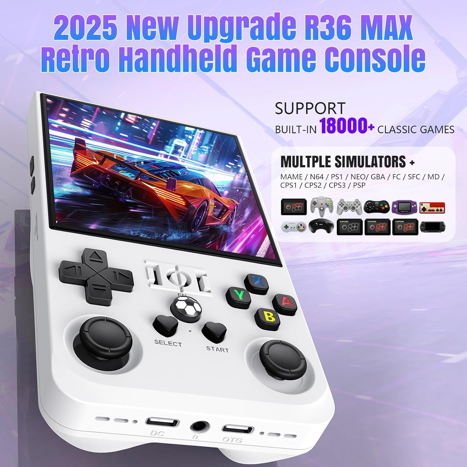 R36MAX 64gb Retro Handheld Game Console White - Image 2