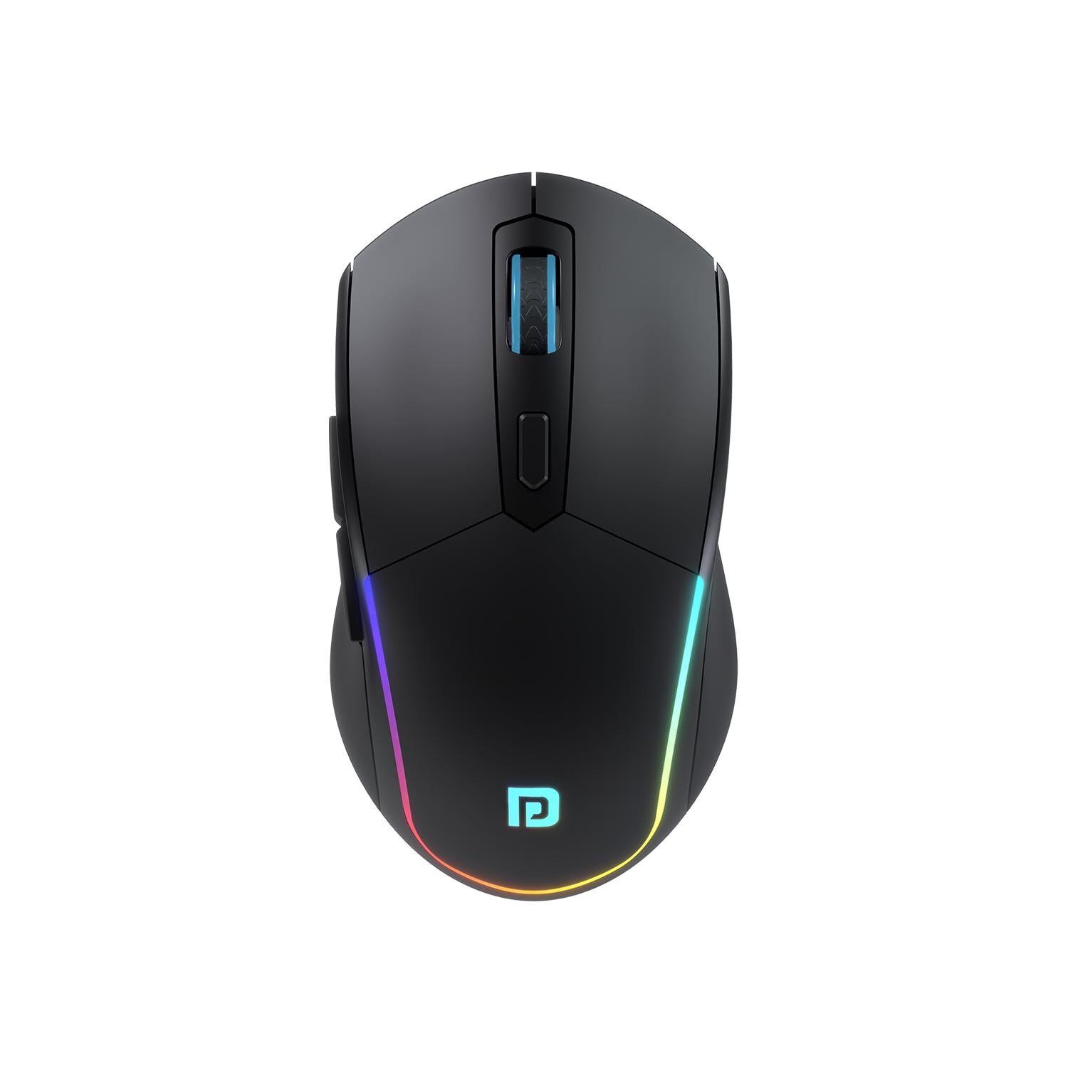 Portronics Toad One POR 1682 Bluetooth Mouse with 2.4 GHz & BT 5.3 Dual Wireless, 6 Buttons, Rechargeable, RGB Lights, Connect 3 Devices, Ergonomic Design for Laptop, Smartphone, Tablet Black - Image 1