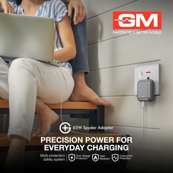 GM G+ 65W Spyder GaN Adapter Adapter only 65W Adapter Grey - Image 7