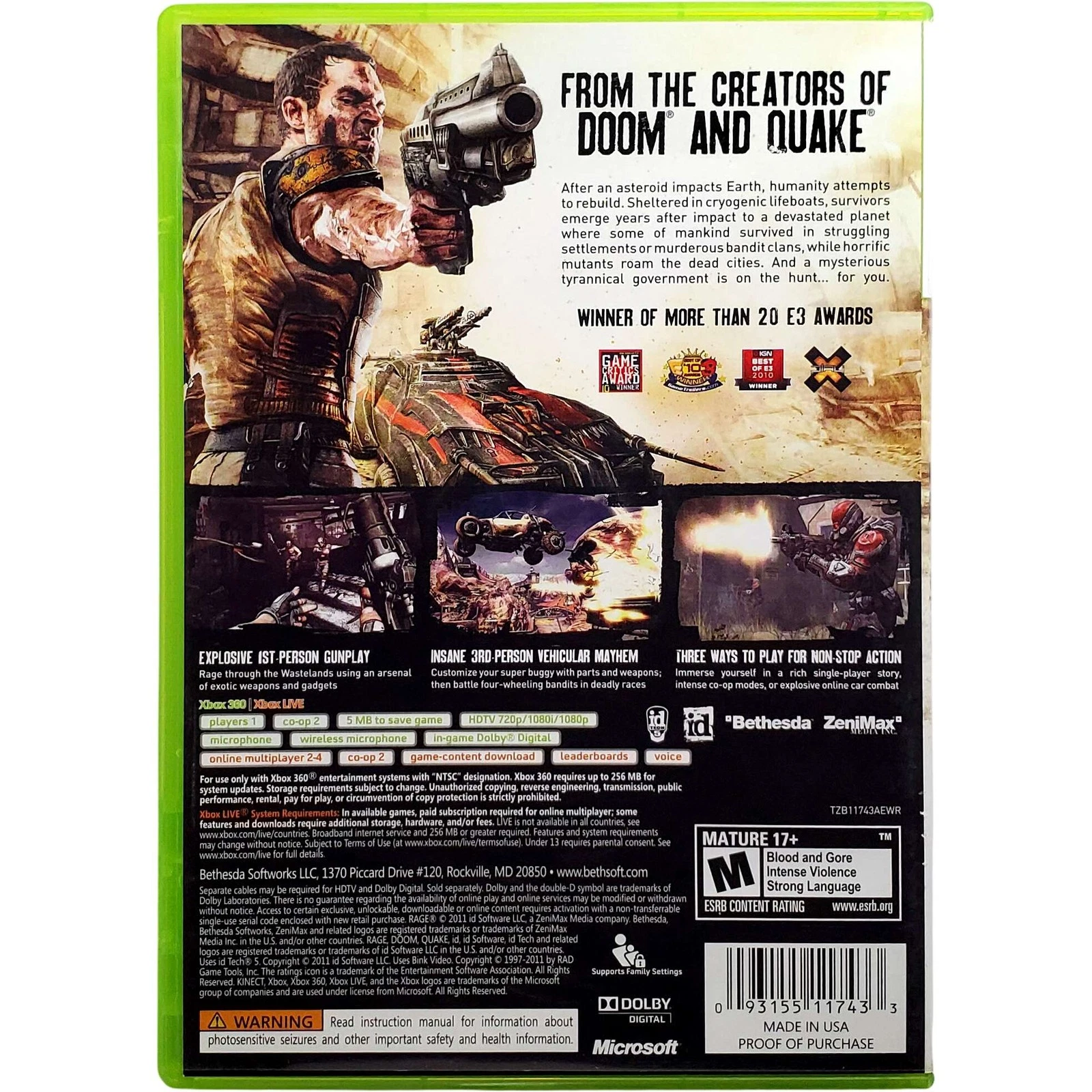 RAGE XBOX 360 PAL ( Preowned ) - Image 3