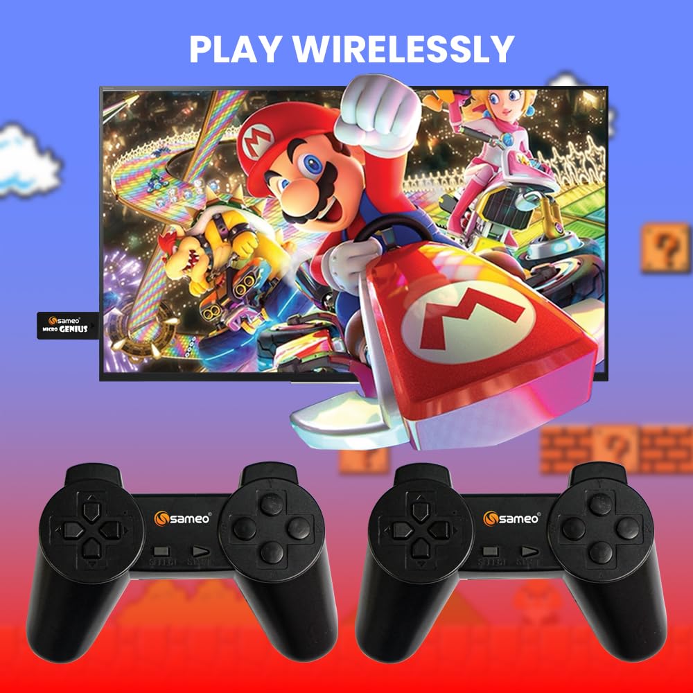 Sameo Micro Genius 8 Bit HDMI Gaming Console for Kids with 800 Built in 1 Classic HD Games RED - Image 4