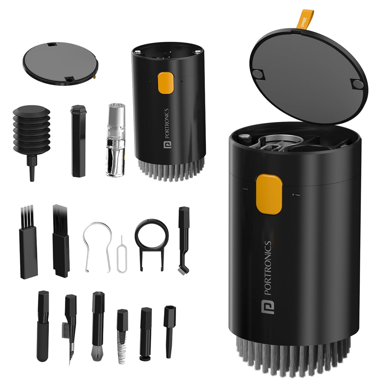 Portronics POR2189 Clean G 20 in 1 Multipurpose Device Cleaner Cleaning Kit for Laptops, Smartphones, Keyboards, Desktop & Earphones Black - Image 1