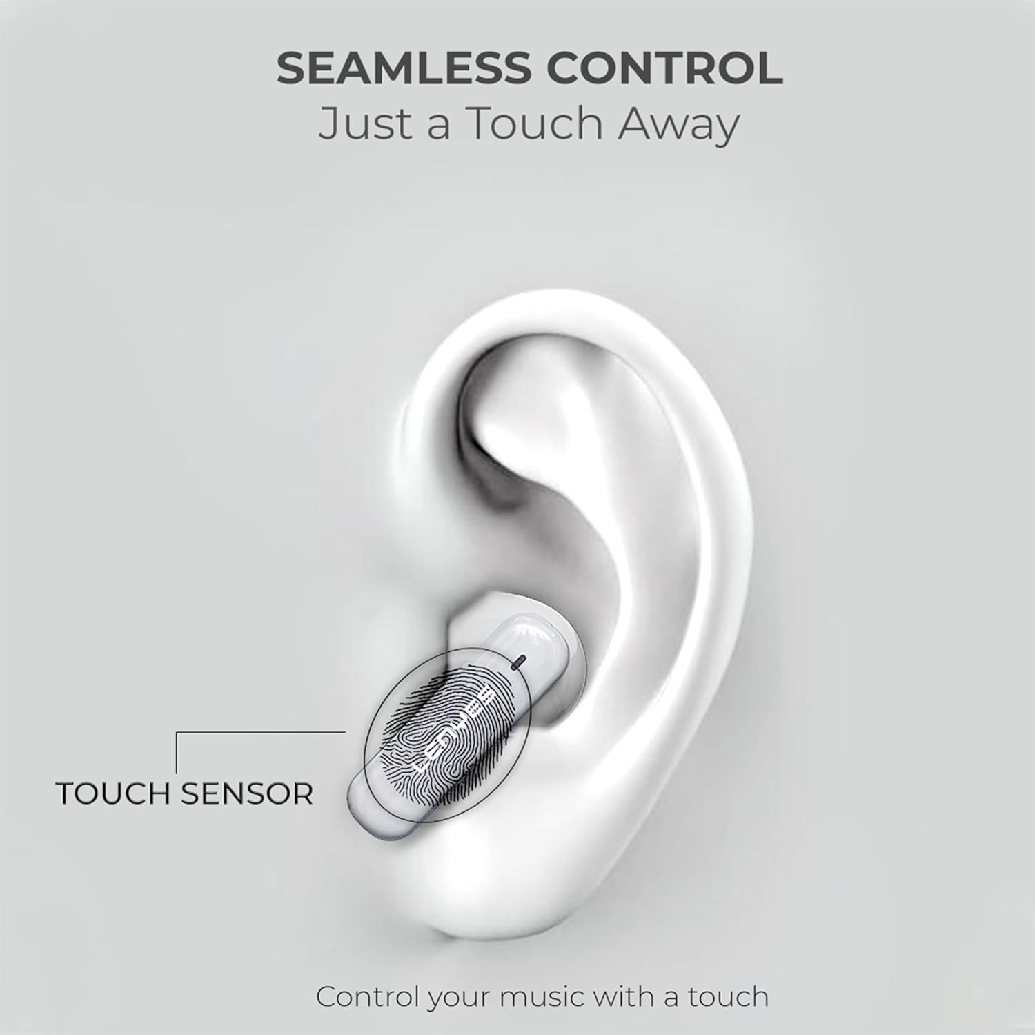 Lenyes AIR 100 TWS Earbuds, Bluetooth 5.3, 12mm Bass Drivers, ANC+ENC Quad Mic, 30H Playtime, Type-C Fast Charging, Sweat-Proof, Touch Controls White - Image 6