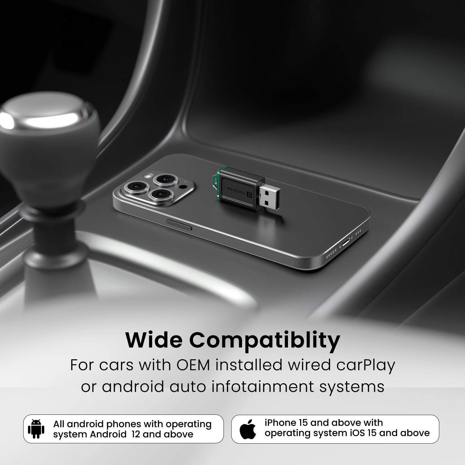 Portronics POR 3328 Tune Lite Wireless Car Receiver, Converts Wired to Wireless, Plug & Play, Android 12+ & iOS 15+ Portronics POR 3328 Tune Lite Wireless Car Receiver, Converts Wired to Wireless, Plug & Play, Android 12+ & iOS 15+ - Image 5