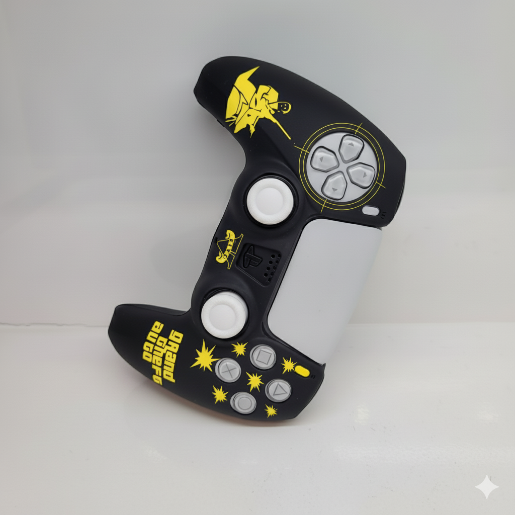 PS5 Controller Silicone Cover Case Skin GTA 5 Yellow - Image 2