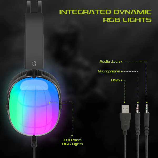 iGear Falcon Wired Gaming Headphone with ANC, RGB,  360° Mic, 50mm Audio Driver, Multi Jack 2m, iOS,Android,Windows,Xbox,Playstation - Image 6