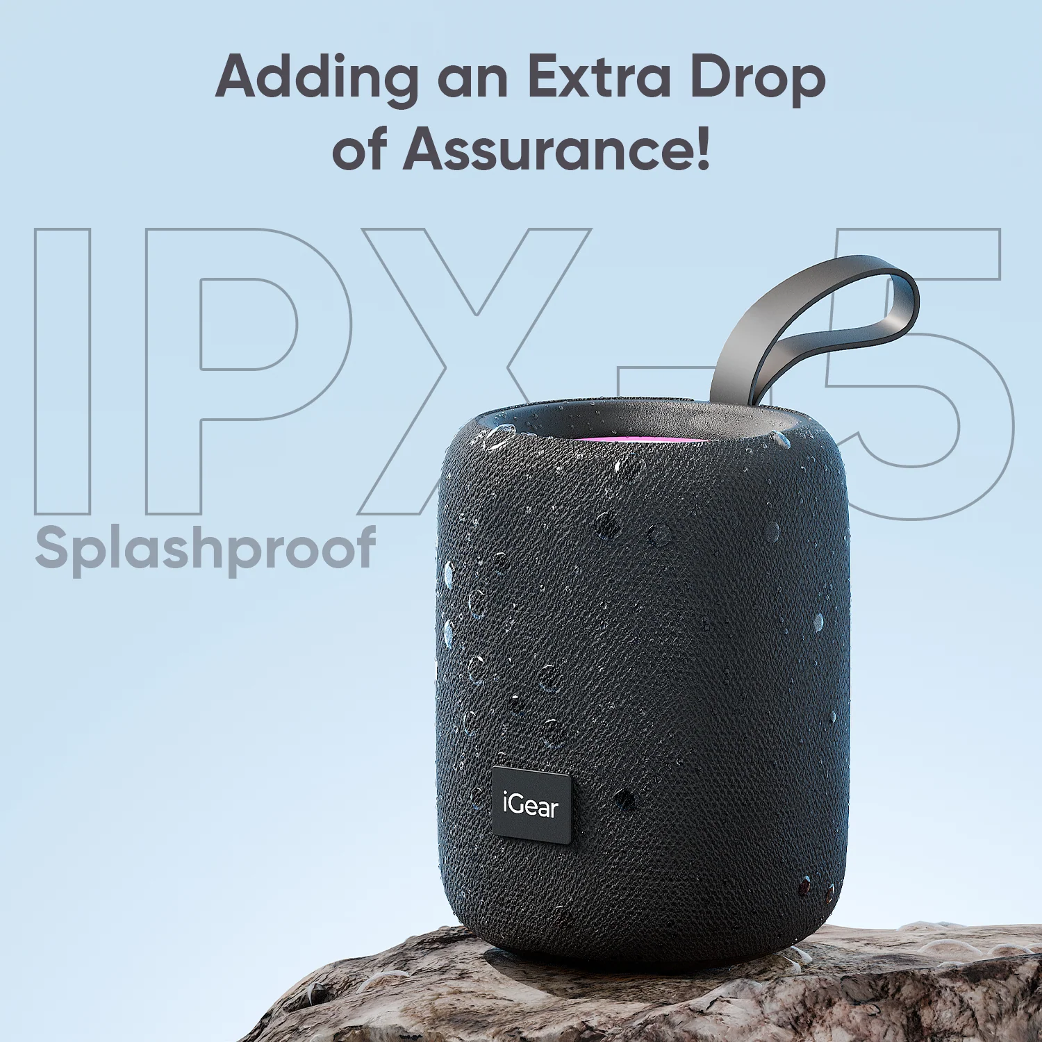 IGear Roll 10W Portable Bluetooth Speaker-Immersive 360-Degree Surround Sound, RGB Lights, 7-Hour Playtime, Splashproof Design, True Wireless Grey - Image 7
