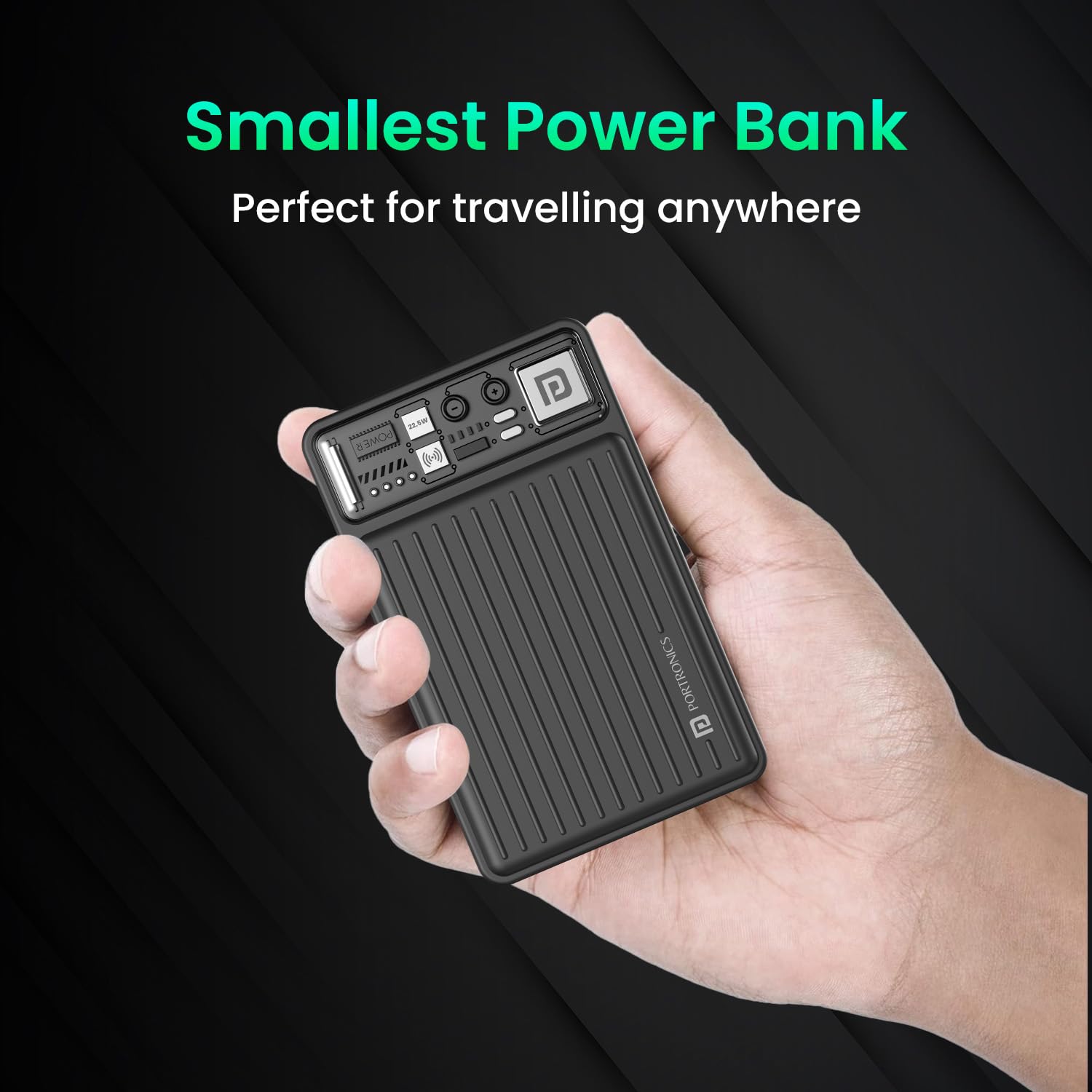 Portronics POR 2178 Luxcell Wireless Mini 10000 mAh 22.5W Fast Charging Power Bank, Supports Magnetic Charging Portronics POR 2178 Luxcell Wireless Mini 10000 mAh 22.5W Fast Charging Power Bank, Supports Magnetic Charging - Image 6