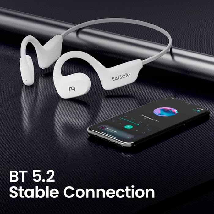 Ng Earsafe Lite Open Ear Air Conduction Headphones, Bluetooth V5.2, Dual Pairing, Ipx5 Water-Resistant & Sweatproof, 12H + Battery Life For Workout, Sports, All Day Long Calls, 2024 Model, White - Image 8
