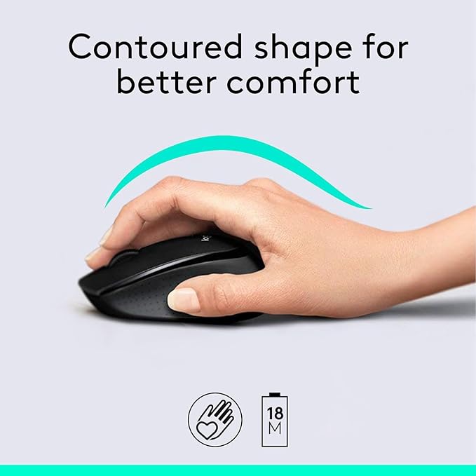 Logitech MK345 Wireless Keyboard and Mouse Set Full-Sized Keyboard with Palm Rest and Comfortabal - Image 5