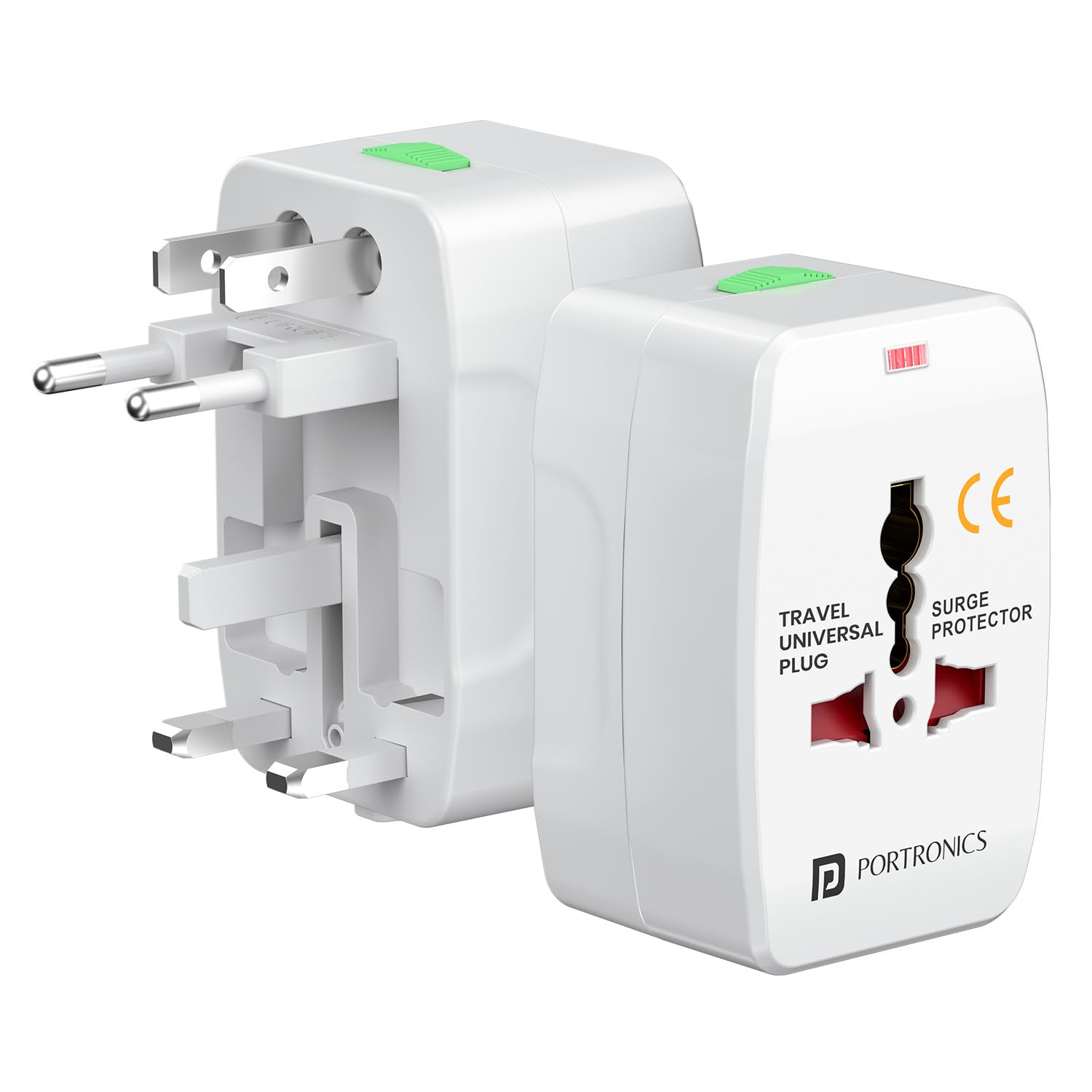 Portronics POR3143 Juicemate Go Universal Travel Adapter with 6A AC Socket Output,Universal AC White - Image 1