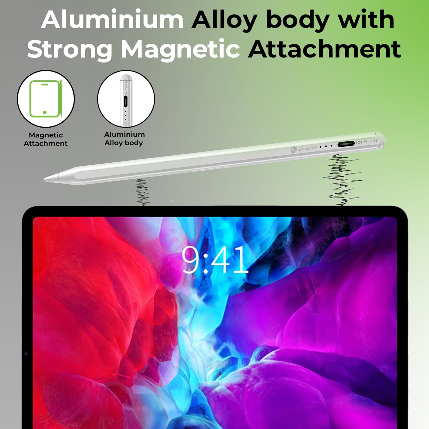 UltraProlink JOT Pencil 2, Stylus Pen for iPad, Android Tablets And Mobiles, Magnetic, 10Hr Use, Fast Charging, 12-Month Warranty, for iOS And Android - Image 7
