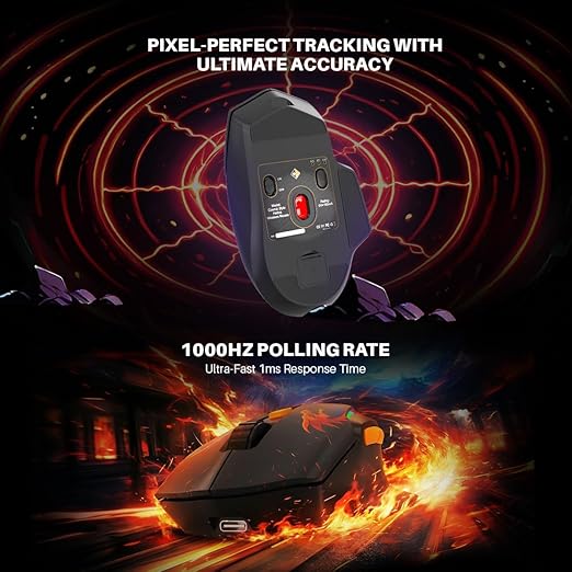 Cosmic Byte Helios Tri-Mode Wired + 2.4GHz Wireless + Bluetooth Gaming Mouse Dragon Black - Image 8