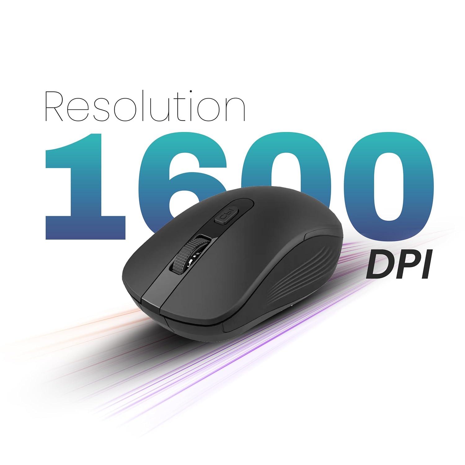 EVM Classy 3W042 Wireless Mouse USB Receiver with 10 Meter Range  2.4Ghz, 4D Scrolling, 1600 DPI - 1 Year Warranty Black - Image 3