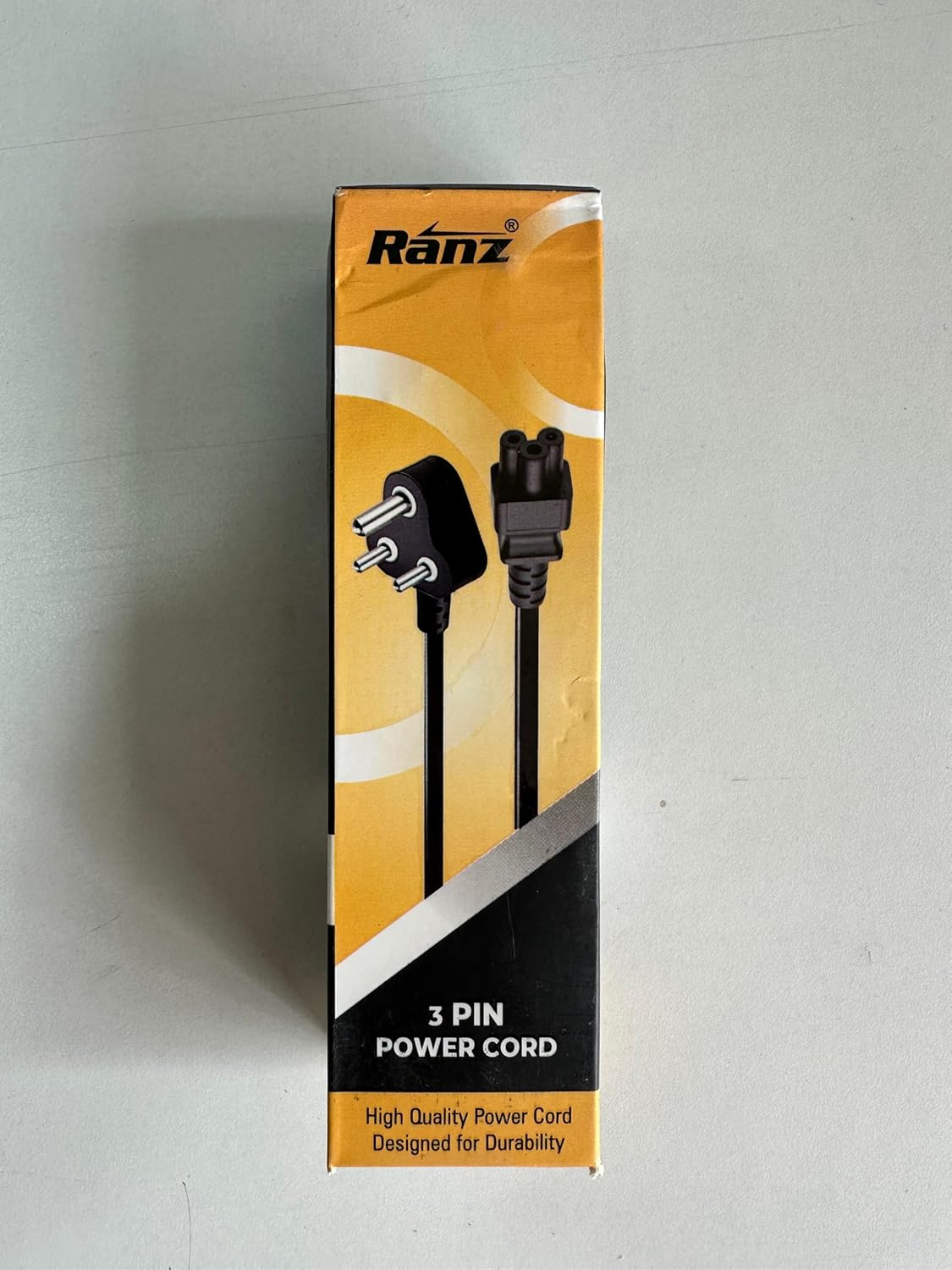 Ranz Power Cable Male 3-Pin to Female 2-Pin 1.2Mtr Philips Pin Cable Black - Image 4