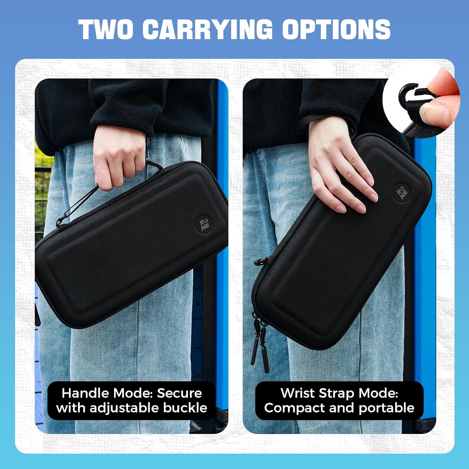 IINE Carry Case for Switch 2 Console, Protective Hard Shell Travel Storage Pouch with Mesh Bag, Durable Protective Bag Switch 2 Accessories EVA Case, BLACK L1066 - Image 5
