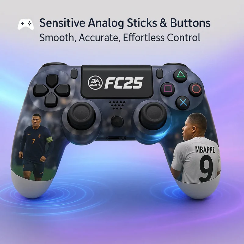Playx FC 25 Themed Bluetooth Wireless P4 Gaming Controller For PS4/PS4 Pro/PS4 Slim/PC/Smartphone, Dual Vibration, Turbo, Touchpad, Compatible with PS5 - Image 2