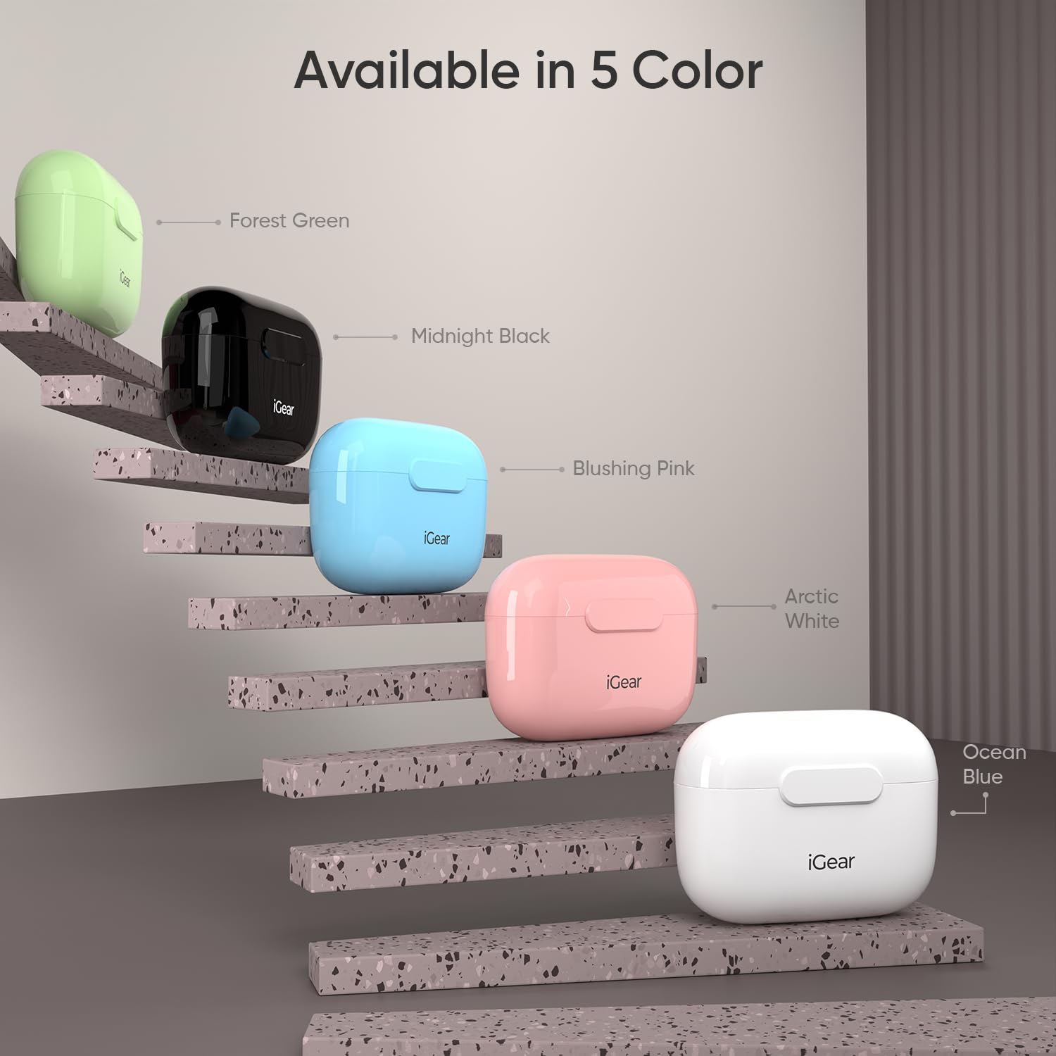 iGear Superbuds in-Ear TWS Earbuds with Bluetooth V5.4, Voice Assistance, 20H Playtime, Touch Control, Sweatproof, Clear Calls, Low Latency, White - Image 6