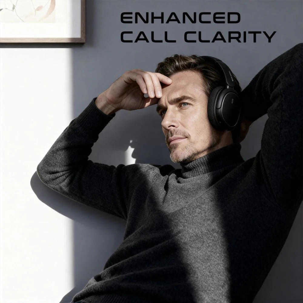Lenyes LH62 ANC Noise Cancelling Headphones, Bluetooth 6.0, 40mm Drivers, 32Hr Battery, 180Hr Standby, Foldable, Game and Music Mode, Audio App Black - Image 6