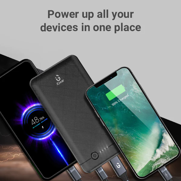 Igear Max10 Pro 10000mah power bank with the dual output of Type-C-PD, Output 20W, Micro USB-8W & a fast charging capability. - Image 4