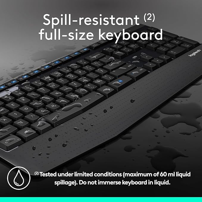 Logitech MK345 Wireless Keyboard and Mouse Set Full-Sized Keyboard with Palm Rest and Comfortabal - Image 4